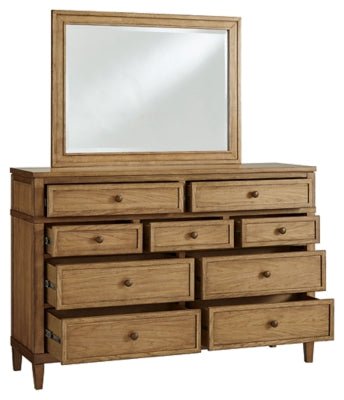 Sharlance Dresser and Mirror - Light Brown Dresser & Mirror modern furniture Contempo Furniture