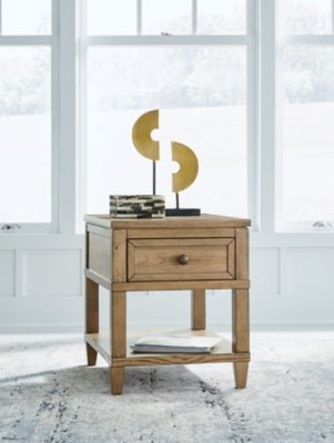 Sharlance End Table - Light Brown End Table modern furniture Contempo Furniture