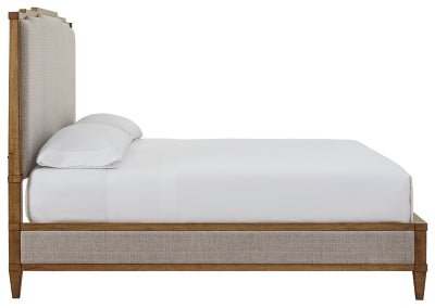 Sharlance King Upholstered Panel Bed - Light Brown Upholstered Bed modern furniture Contempo Furniture