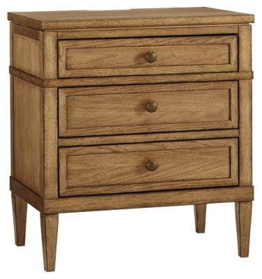 Sharlance Nightstand - Light Brown Nightstand w/ Charging Station modern furniture Contempo Furniture