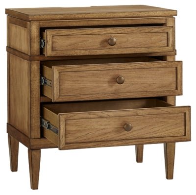 Sharlance Nightstand - Light Brown Nightstand w/ Charging Station modern furniture Contempo Furniture