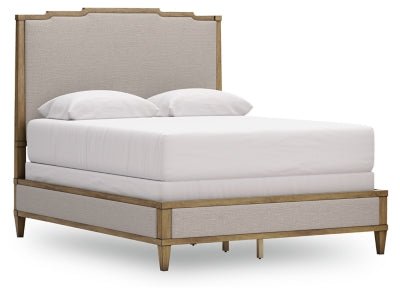 Sharlance Queen Upholstered Panel Bed - Light Brown Upholstered Bed modern furniture Contempo Furniture