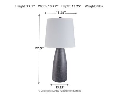 Shavontae Table Lamp (Set of 2) - Gray Table Lamp modern furniture Contempo Furniture