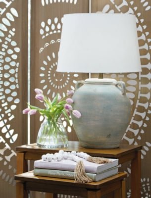 Shawburg Table Lamp - Green Table Lamp modern furniture Contempo Furniture