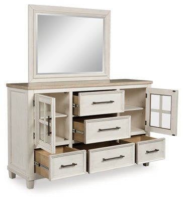 Shaybrock Dresser and Mirror - White Dresser &amp; Mirror modern furniture Contempo Furniture