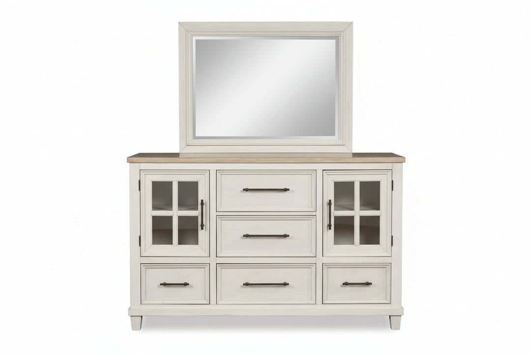 Shaybrock Dresser and Mirror - White Dresser & Mirror modern furniture Contempo Furniture