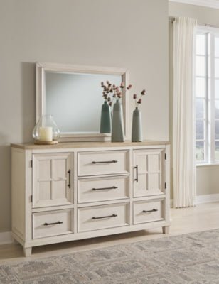 Shaybrock Dresser and Mirror - White Dresser &amp; Mirror modern furniture Contempo Furniture