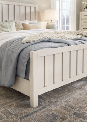 Shaybrock King Panel Bed - White Panel Bed modern furniture Contempo Furniture