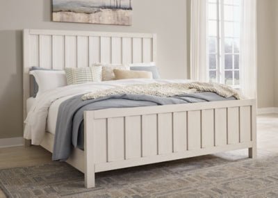 Shaybrock King Panel Bed - White Panel Bed modern furniture Contempo Furniture