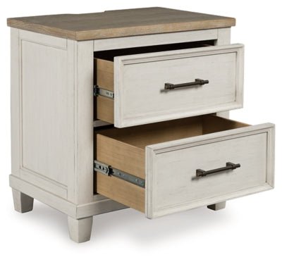 Shaybrock Nightstand - White Nightstand w/ Charging Station modern furniture Contempo Furniture