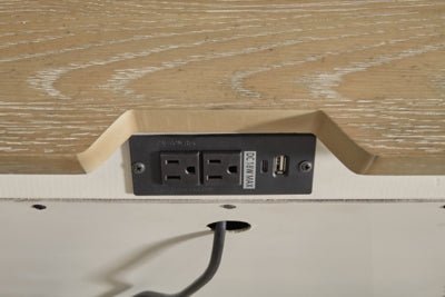 Shaybrock Nightstand - White Nightstand w/ Charging Station modern furniture Contempo Furniture