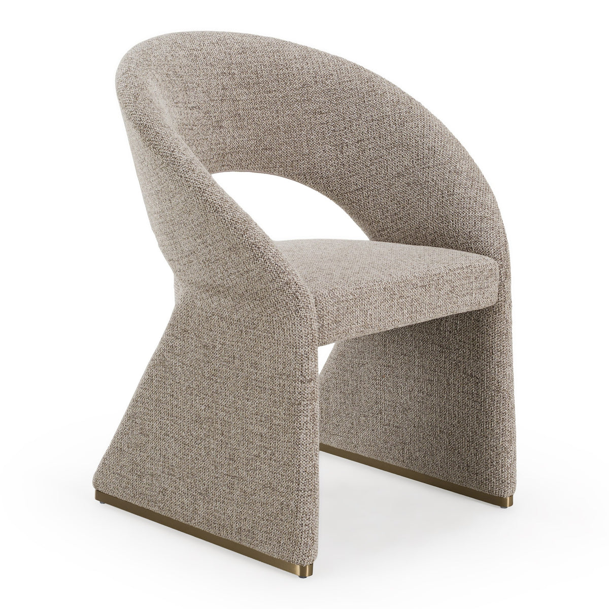 Sheena - Modern Tan Fabric + Brass Dining Chair