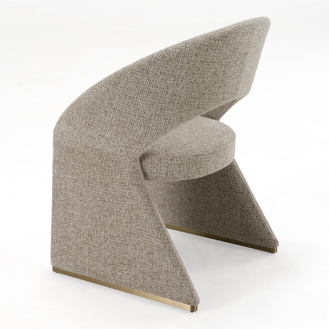 Sheena - Modern Tan Fabric + Brass Dining Chair