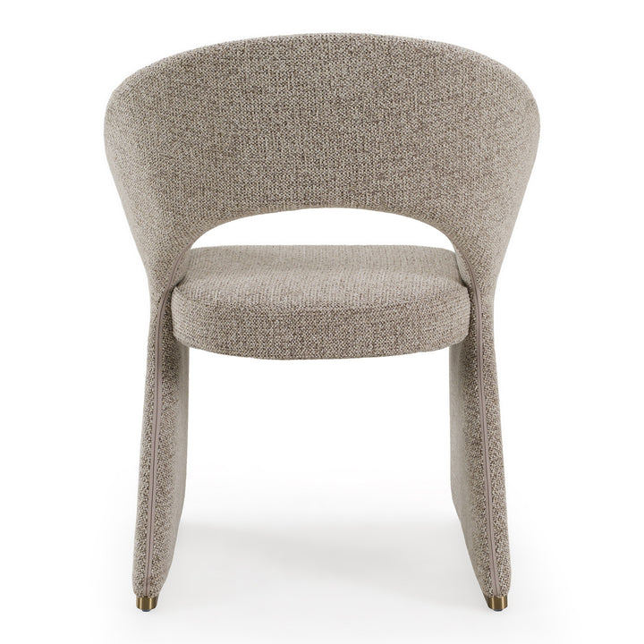 Sheena - Modern Tan Fabric + Brass Dining Chair