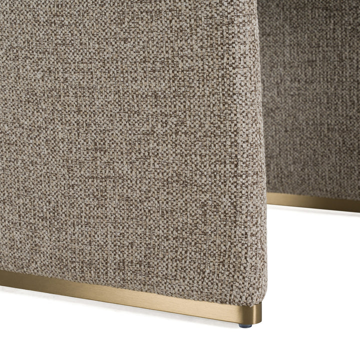 Sheena - Modern Tan Fabric + Brass Dining Chair