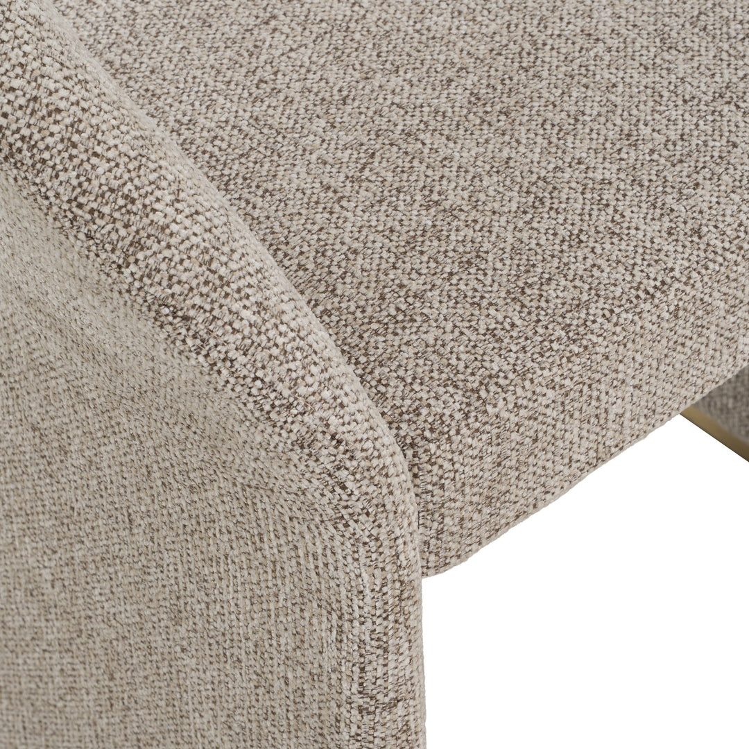 Sheena - Modern Tan Fabric + Brass Dining Chair