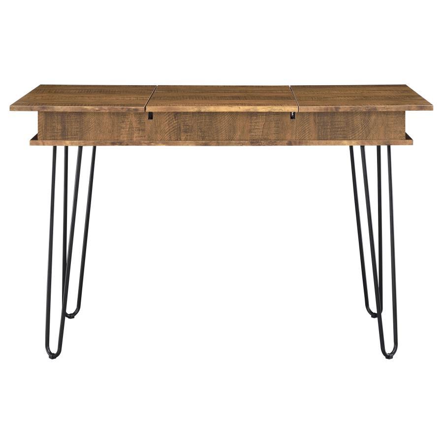 Sheeran - Writing Desk With Storage - Rustic Amber Writing Desk modern furniture Contempo Furniture