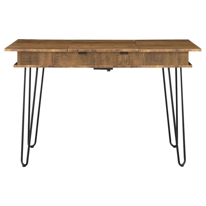 Sheeran - Writing Desk With Storage - Rustic Amber Writing Desk modern furniture Contempo Furniture
