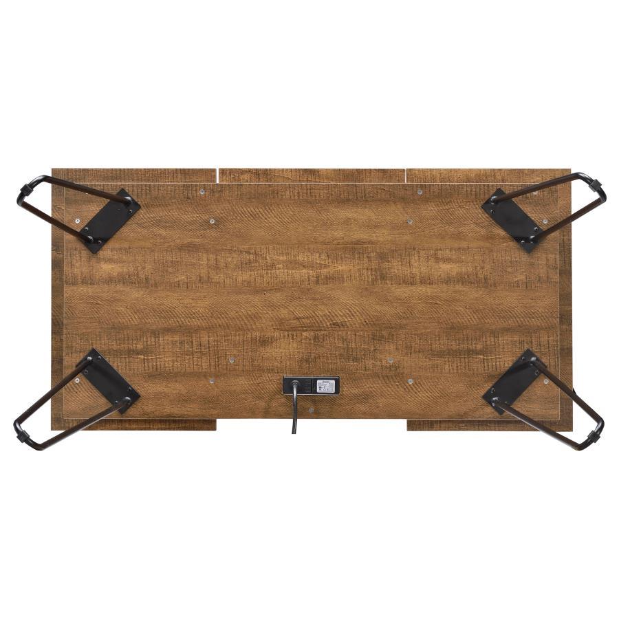 Sheeran - Writing Desk With Storage - Rustic Amber Writing Desk modern furniture Contempo Furniture