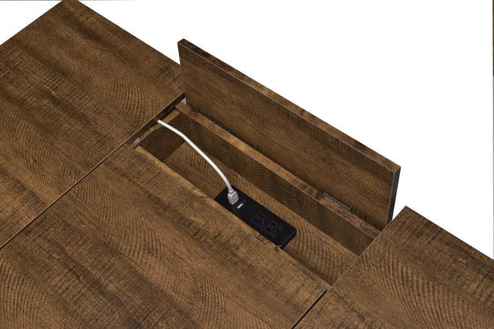 Sheeran - Writing Desk With Storage - Rustic Amber Writing Desk modern furniture Contempo Furniture