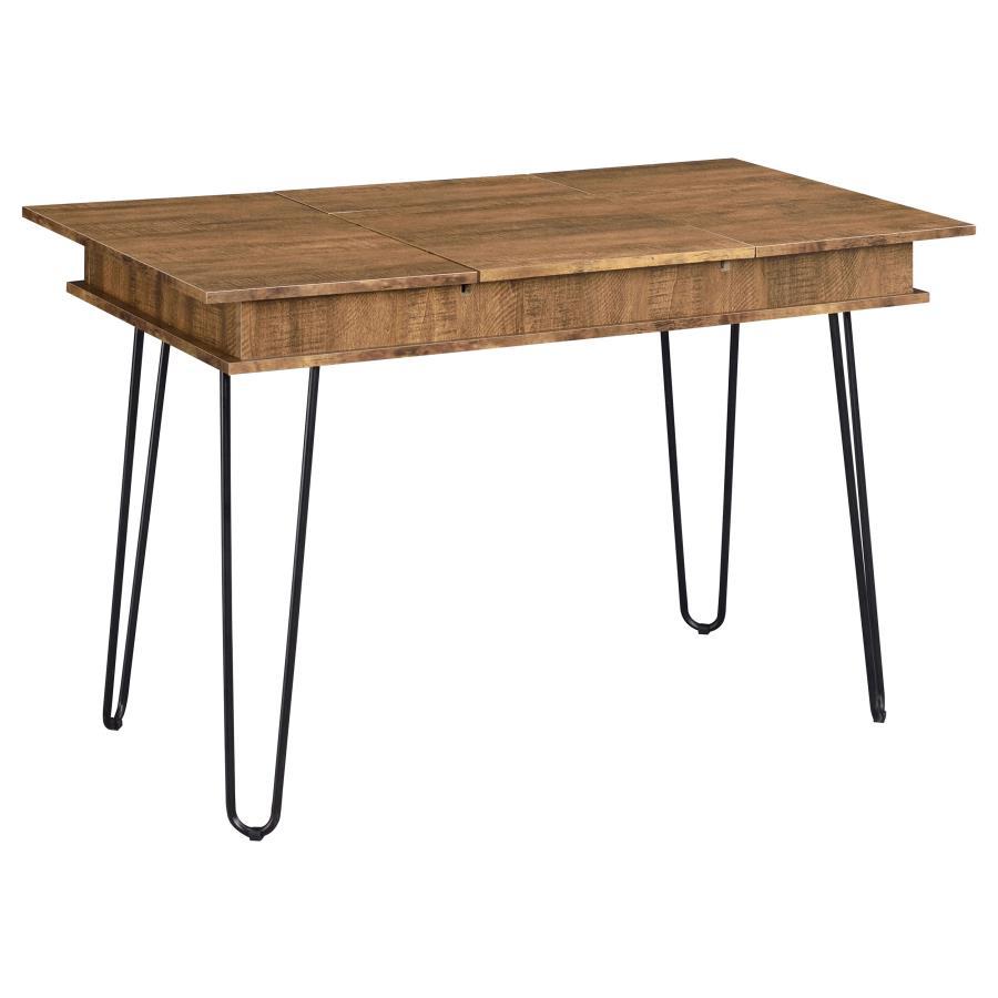 Sheeran - Writing Desk With Storage - Rustic Amber Writing Desk modern furniture Contempo Furniture