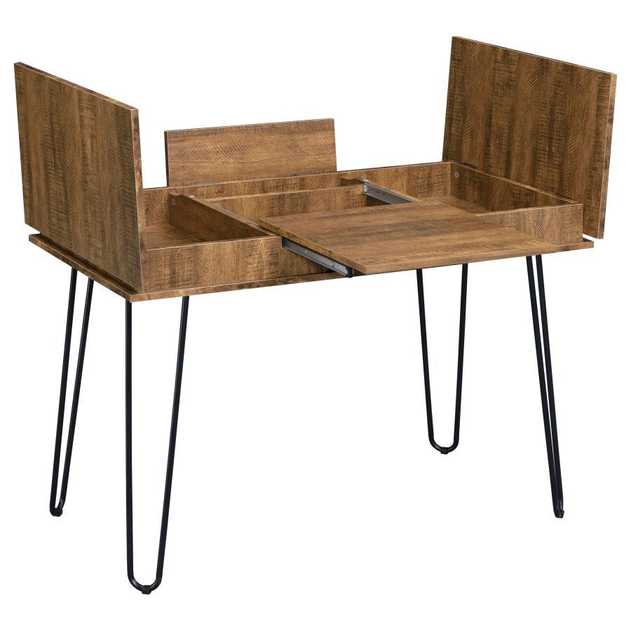 Sheeran - Writing Desk With Storage - Rustic Amber Writing Desk modern furniture Contempo Furniture