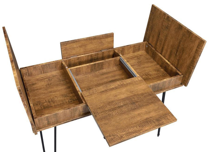 Sheeran - Writing Desk With Storage - Rustic Amber Writing Desk modern furniture Contempo Furniture