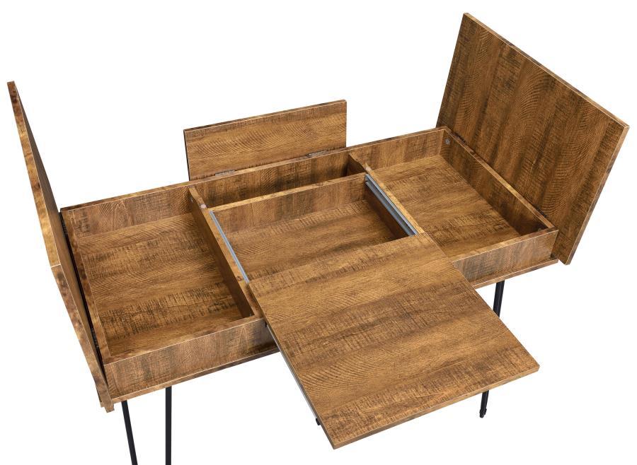 Sheeran - Writing Desk With Storage - Rustic Amber Writing Desk modern furniture Contempo Furniture