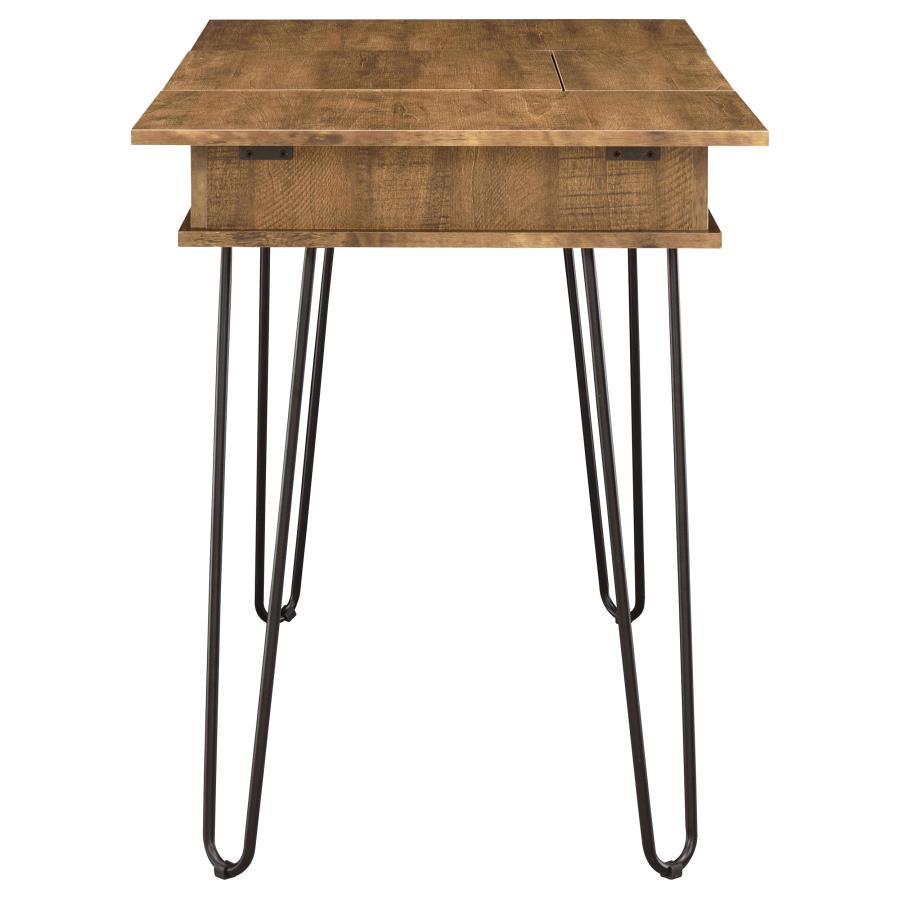 Sheeran - Writing Desk With Storage - Rustic Amber Writing Desk modern furniture Contempo Furniture