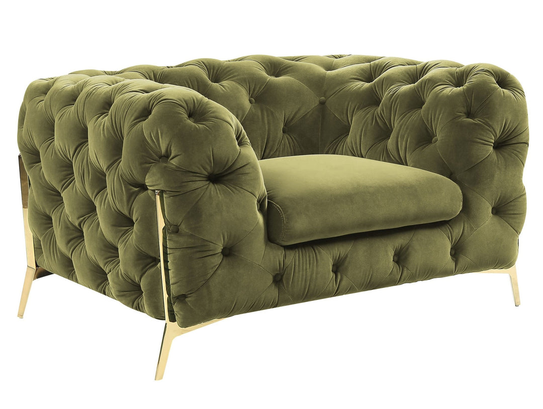 Sheila - Transitional Green Fabric Chair
