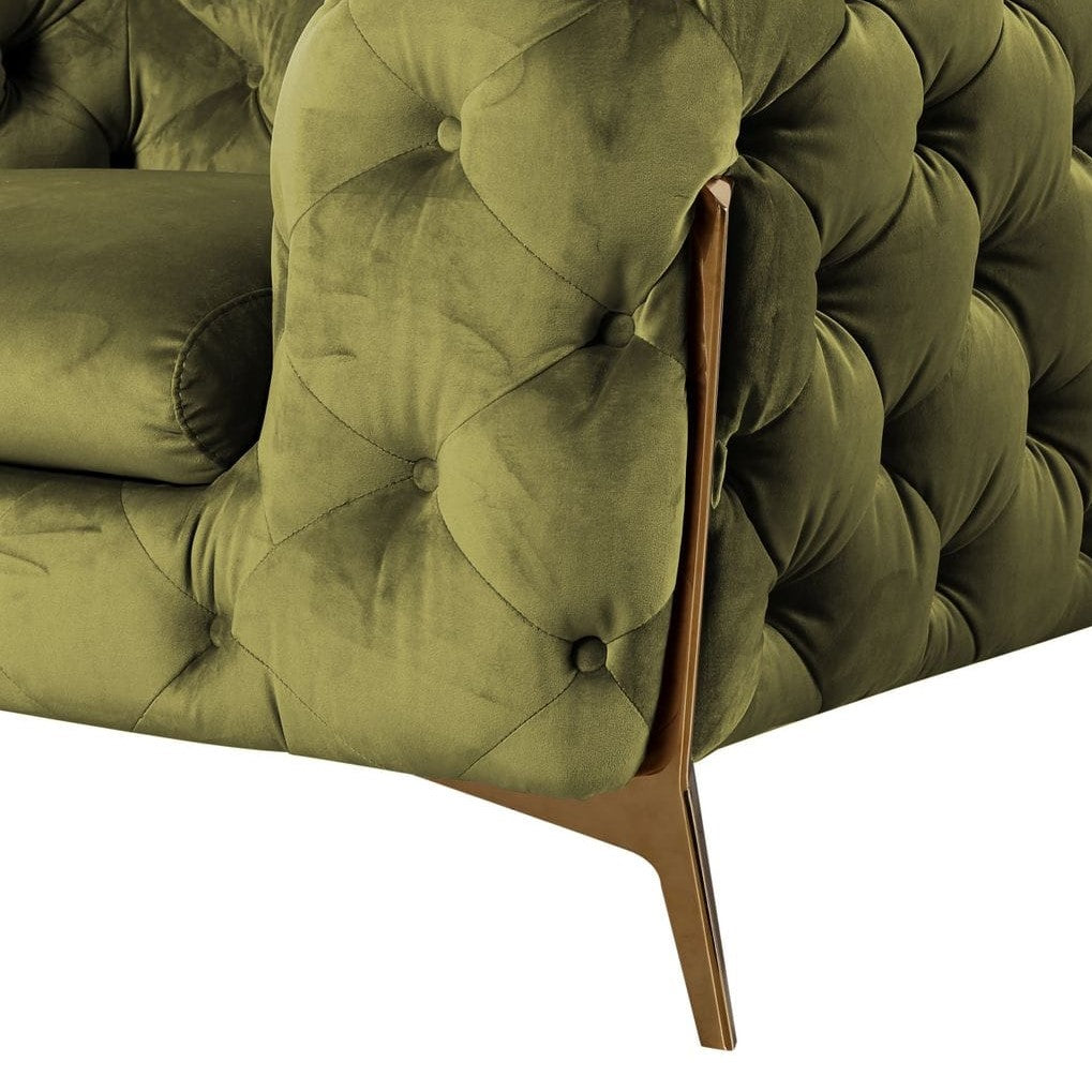 Sheila - Transitional Green Fabric Chair