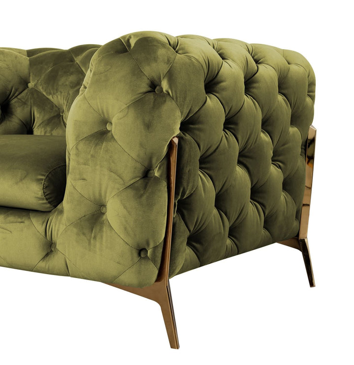 Sheila - Transitional Green Fabric Chair