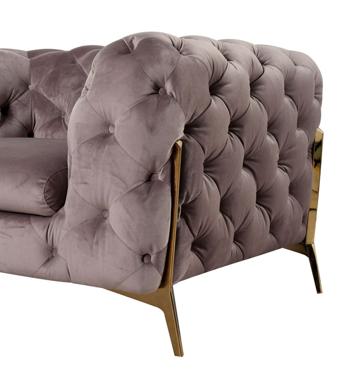 Sheila - Transitional Silver Fabric Loveseat