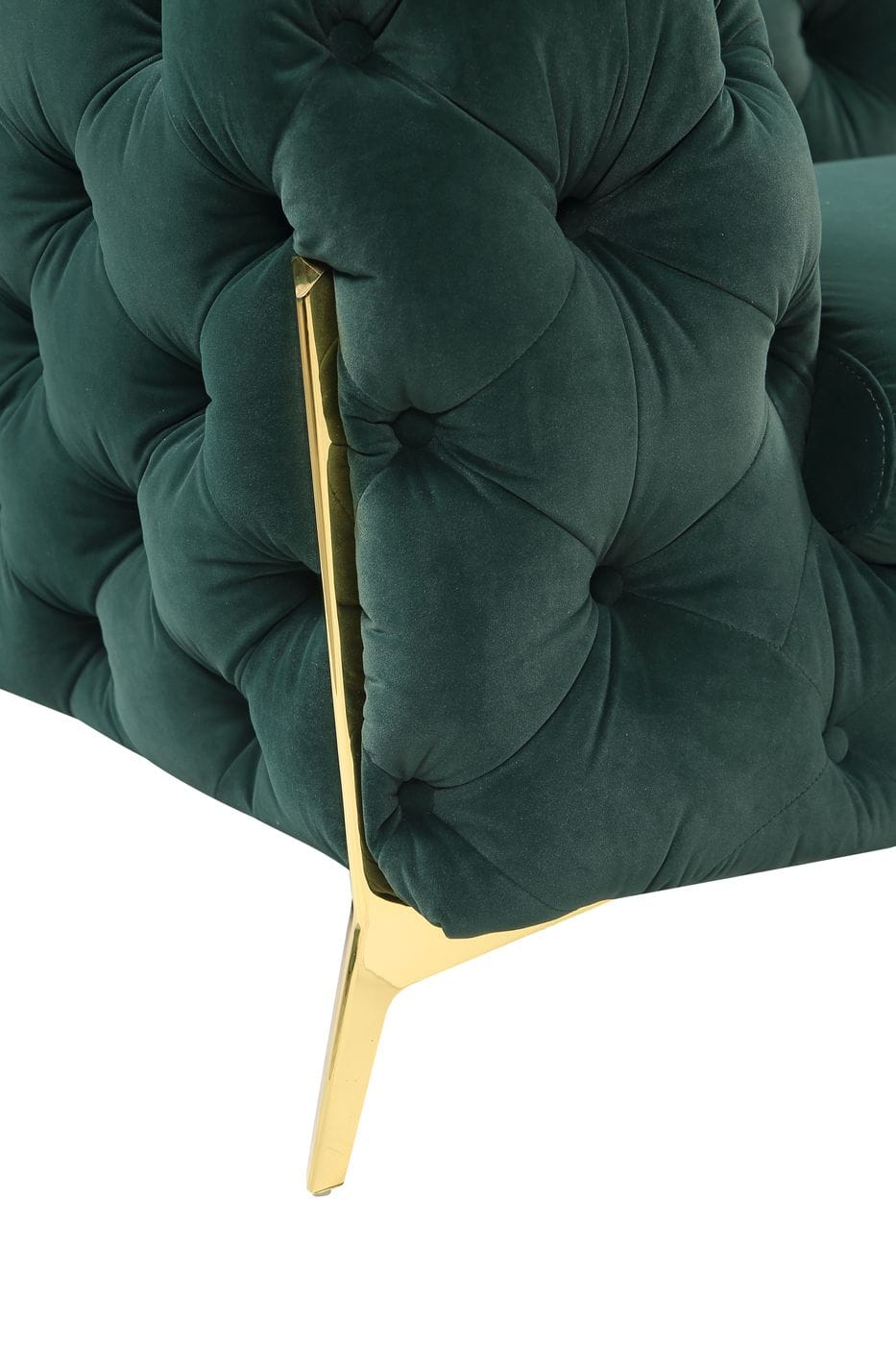 Sheila  Transitional Emerald Green Fabric Loveseat