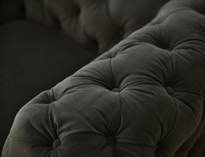 Sheila - Modern Dark Grey Fabric Loveseat