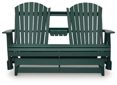 Shell Beach Outdoor Loveseat Glider - Green Loveseat modern furniture Contempo Furniture