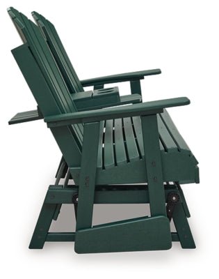 Shell Beach Outdoor Loveseat Glider - Green Loveseat modern furniture Contempo Furniture