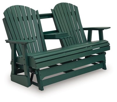 Shell Beach Outdoor Loveseat Glider - Green Loveseat modern furniture Contempo Furniture