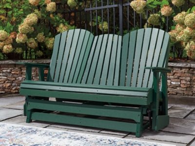 Shell Beach Outdoor Loveseat Glider - Green Loveseat modern furniture Contempo Furniture