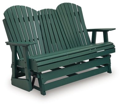 Shell Beach Outdoor Loveseat Glider - Green Loveseat modern furniture Contempo Furniture