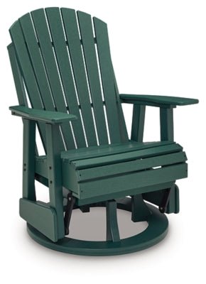 Shell Beach Outdoor Swivel Glider Chair - Green Swivel Chair modern furniture Contempo Furniture