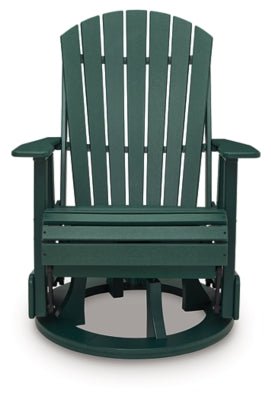 Shell Beach Outdoor Swivel Glider Chair - Green Swivel Chair modern furniture Contempo Furniture