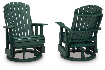 Shell Beach Outdoor Swivel Glider Chair - Green Swivel Chair modern furniture Contempo Furniture