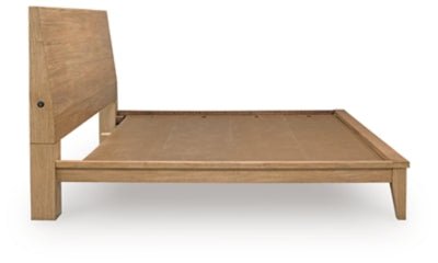 Sherbana California King Panel Bed - Light Brown Panel Bed modern furniture Contempo Furniture