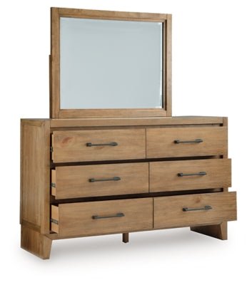 Sherbana Dresser and Mirror - Light Brown Dresser &amp; Mirror modern furniture Contempo Furniture