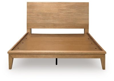 Sherbana King Panel Bed - Light Brown Panel Bed modern furniture Contempo Furniture