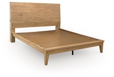 Sherbana Queen Panel Bed - Light Brown Panel Bed modern furniture Contempo Furniture