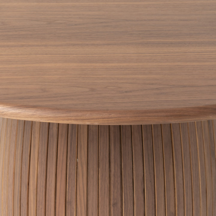 Sheridan  Mid-Century Modern Walnut Round Dining Table