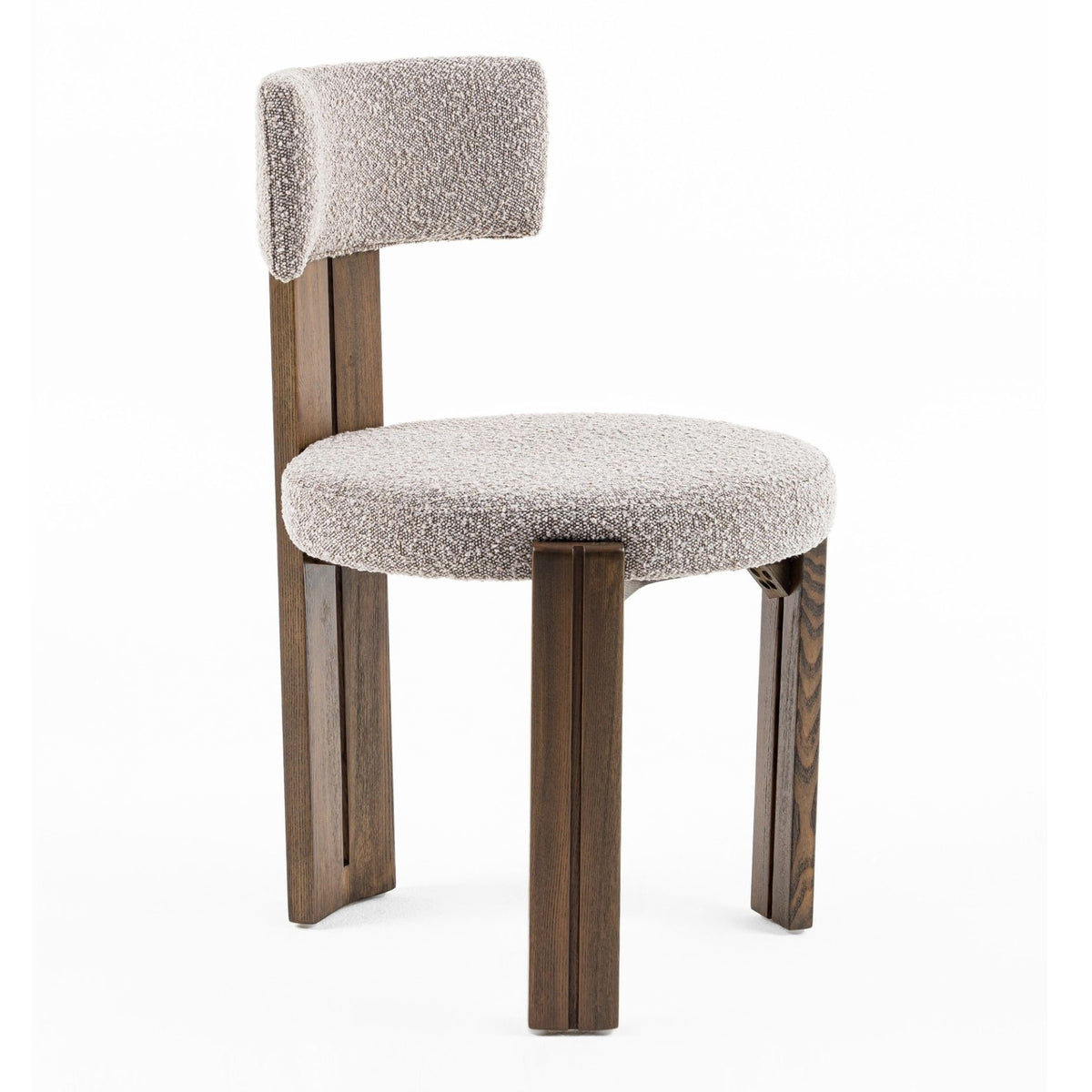 Sheridan - Mid-Century Modern Grey Fabric + Walnut Dining Chair