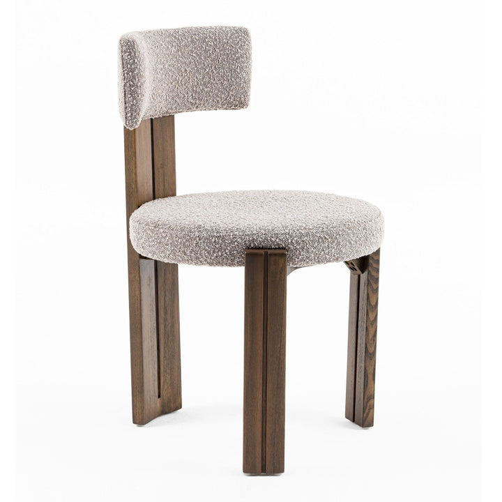 Sheridan - Mid-Century Modern Walnut + Grey Fabric Dining Set